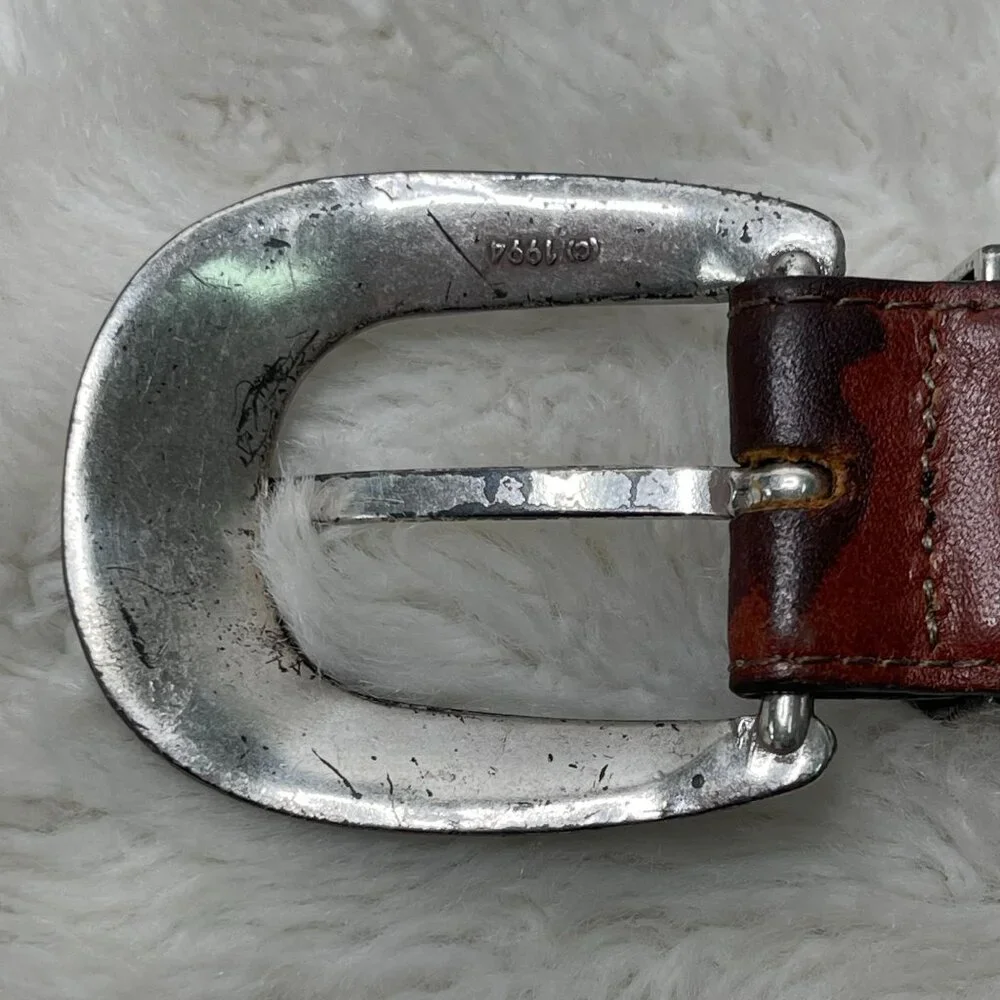 Vintage Brighton Women's Brown Leather Belt Size Medium